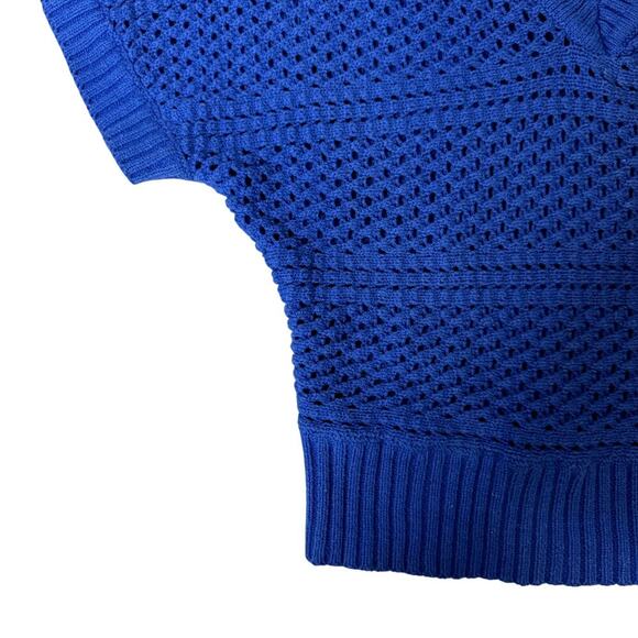 VTG Bongo Blue Short Sleeve Knit Sweater - So Cute! - Picture 3 of 5